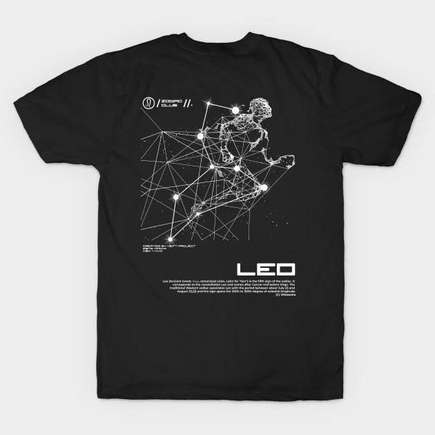 Leo, Zodiac club, back print by NEFT PROJECT